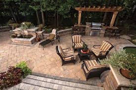 Hy Tech Landscaping Unilock patio with bbq island and pergola