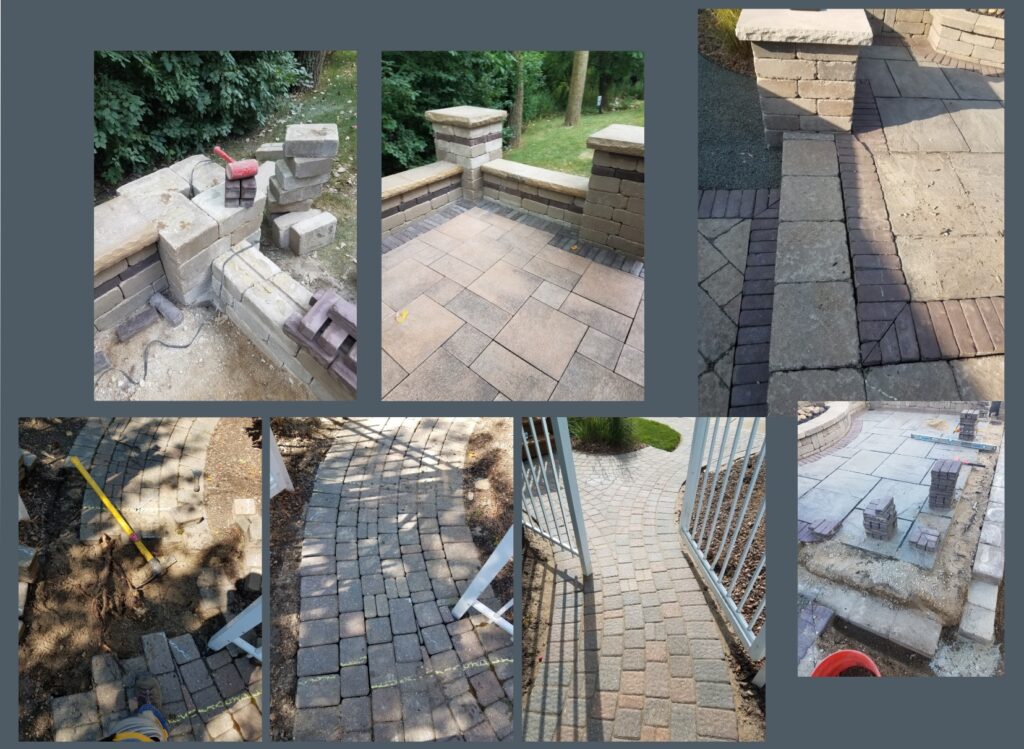 Repairing of pavers, retaining walls, steps and, pillars