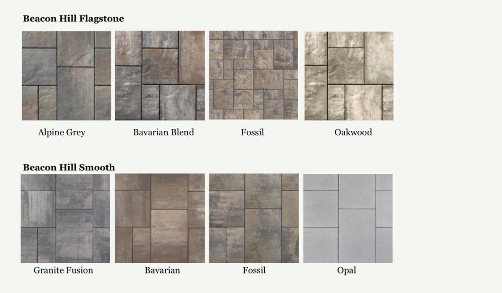 Unilock Beacon Hill Flagstone and Smooth color choices